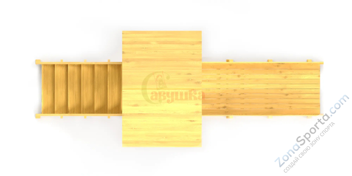 Зимняя заливная горка Савушка Зима Wood - 5 скат 3 метра